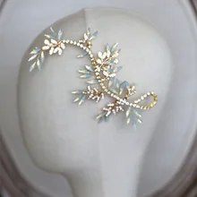 Потрясающие женские украшения для головы золото серебро Кристалл из опала свадебные волосы лоза Свадебный ободок аксессуар