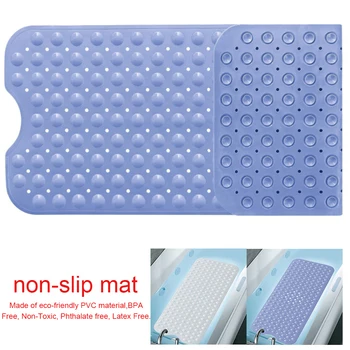 

Soft Bathroom Massage Mat Suction Cup Non-slip Bathtub Mat Carpet 40x100cm PVC Rectangle Anti-skid Bath Mat