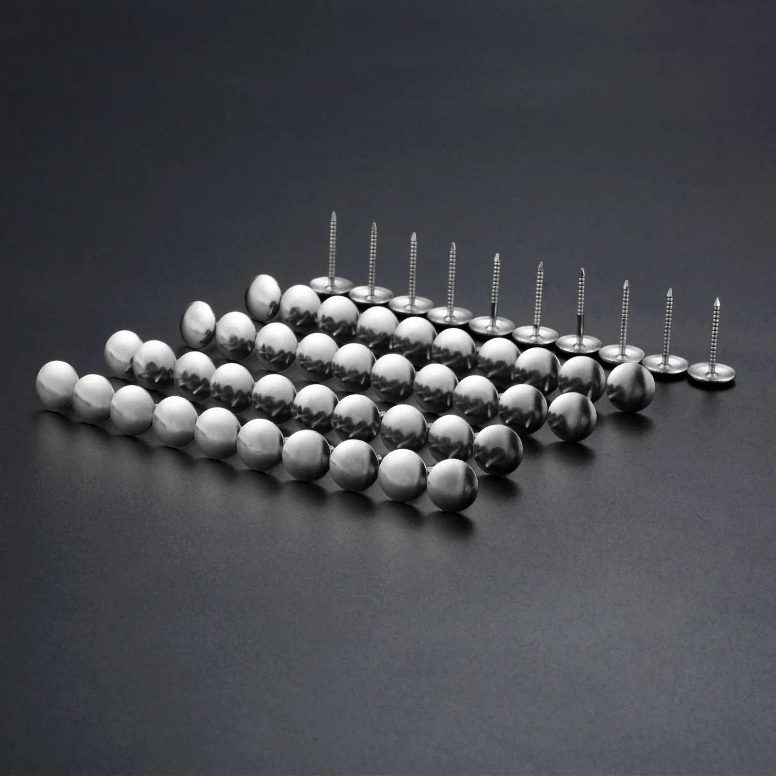 50Pcs Silver Upholstery Nails Threaded Pushpin Jewelry Wood Box Sofa Furniture Alloy Tack Stud Doornails Furniture Decor 12*21mm