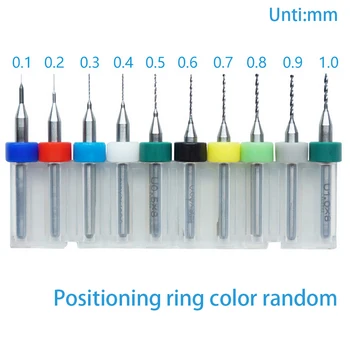 

1 set 10Pcs Random Color 0.1-1mm Print Circuit Board Drill Bits Carbide Micro Drill Bits CNC PCB Twist Drill