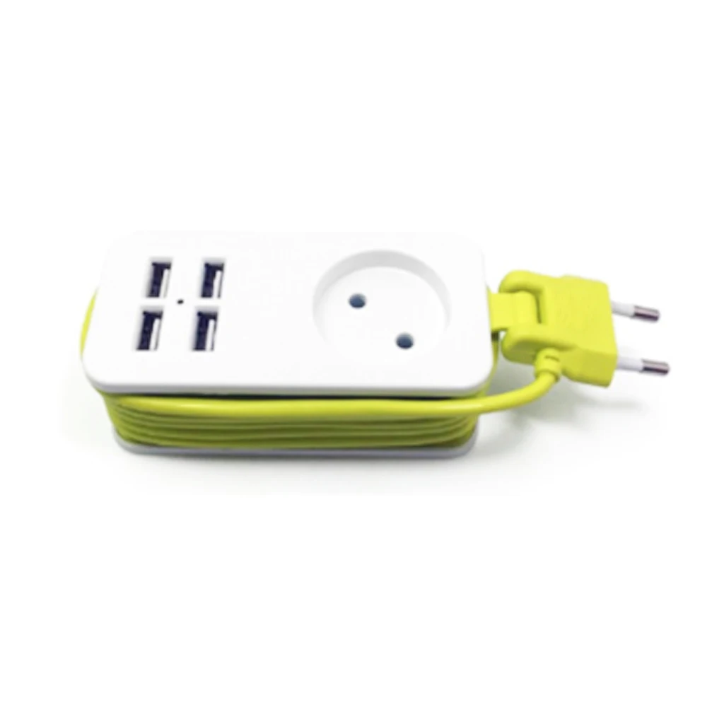 ЕС Plug power Strip 2 AC адаптер пробки 1200 Вт несколько Портативный 4 USB порт зарядное устройство гнездо 1,5 м для смартфонов планшеты