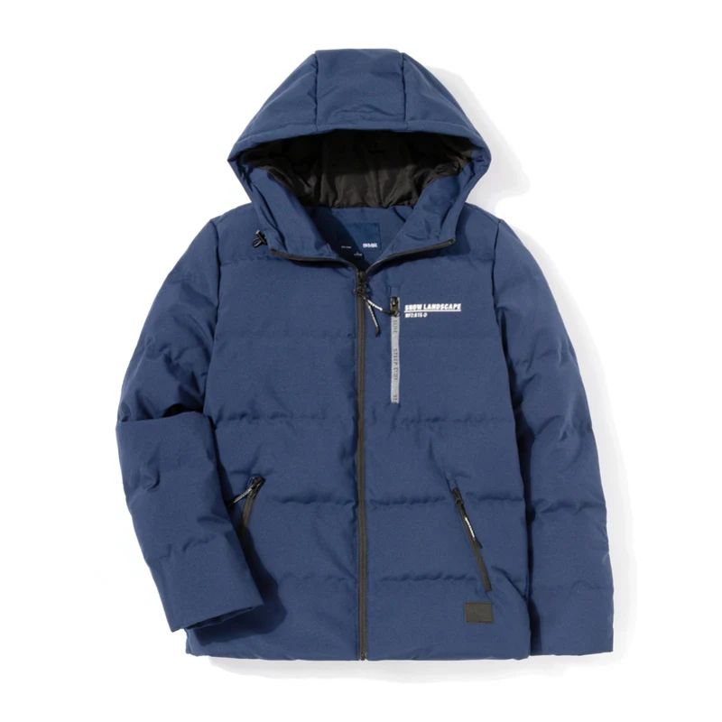 Semir пуховик мужской Молодежный короткий параграф цветной буквенный принт с капюшоном теплая куртка Красивый индивидуальный тренд пальто - Цвет: blue