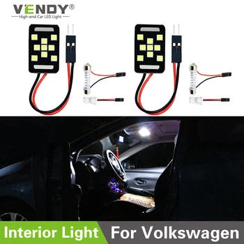 

2pcs LED Panel Lights Interior Map Dome Trunk Lamp For Volkswagen passat b6 b5 b7 mk3 touran golf 4 5 6 polo tiguan scirocco