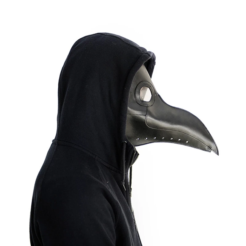 

Plague Doctor Stupid Punk Black/white Beak Mask Long Nose Cosplay Fancy Mask Gothic Retro Rock Leather Halloween Beak Mask