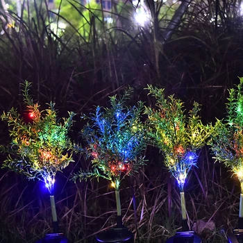 

15LEDs Party Easy Install Simulation Christmas Tree Ornament Durable Garden Solar Power Outdoor Colorful Decorative Lawn Light