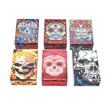

Portable Cigarette Case Cigarette Box Skull Pattern Cigarette Tobacco Storage Case Box