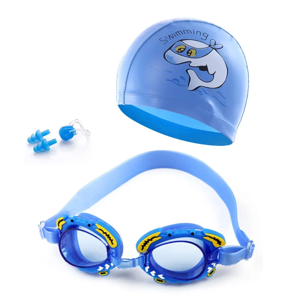 

Children'S Swimming Goggles Cartoon Swimming Goggles Children'S Goggles Swimming Cap Nose Clip With Earplugs