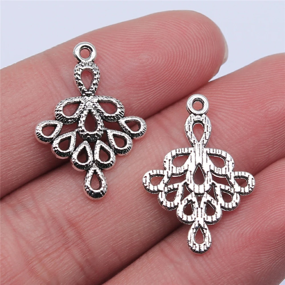Wysiwyg 20pcs 16x24mm Antique Silver Color Earring Connector For