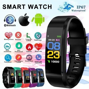 

115Plus Bracelet Heart Rate Blood Pressure Smart Band Fitness Tracker Bluetooth Wristband Smart Watch smart wristband charger