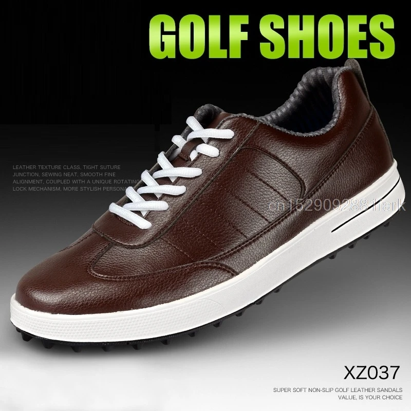 PGM Men's Golf Shoes Genuine Leather Waterproof Shoes Anti slip Spikes  Sports Golf Sneaker Ventilation Slot Design|Golf Shoe| - AliExpress
