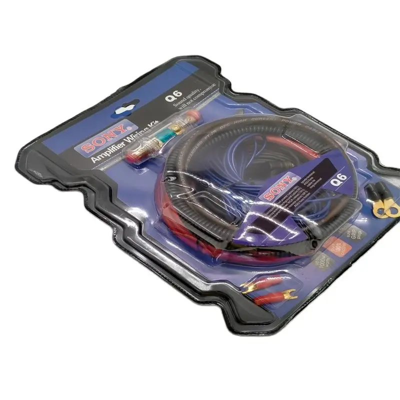 10 Sets Car Amplifier Wiring Kit SONY Q6 Sound quality up to 1000w watts & pure 100% copper & sure GRIP plugs