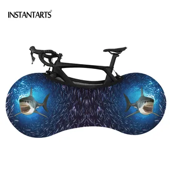 

INSTANTARTS Sea Animal Dolphin Blue Fashion Design Bike Protector Wheel Gear Scrathproof Bicycle Storage Bag Bike Cover for Men