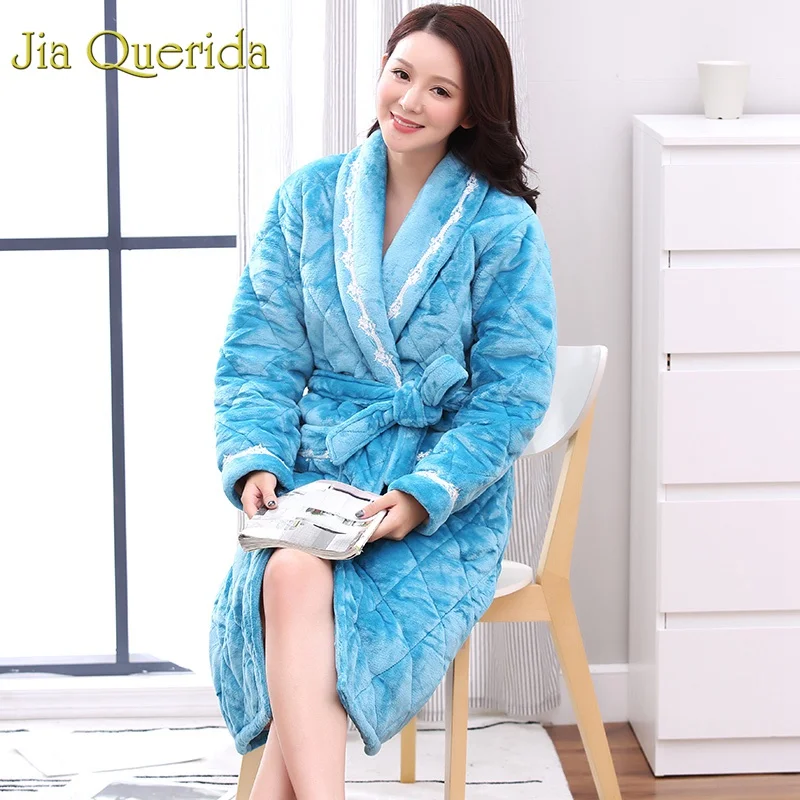 J & Q Новинка женские халаты зимний женский халат пижама домашняя одежда пеньюар