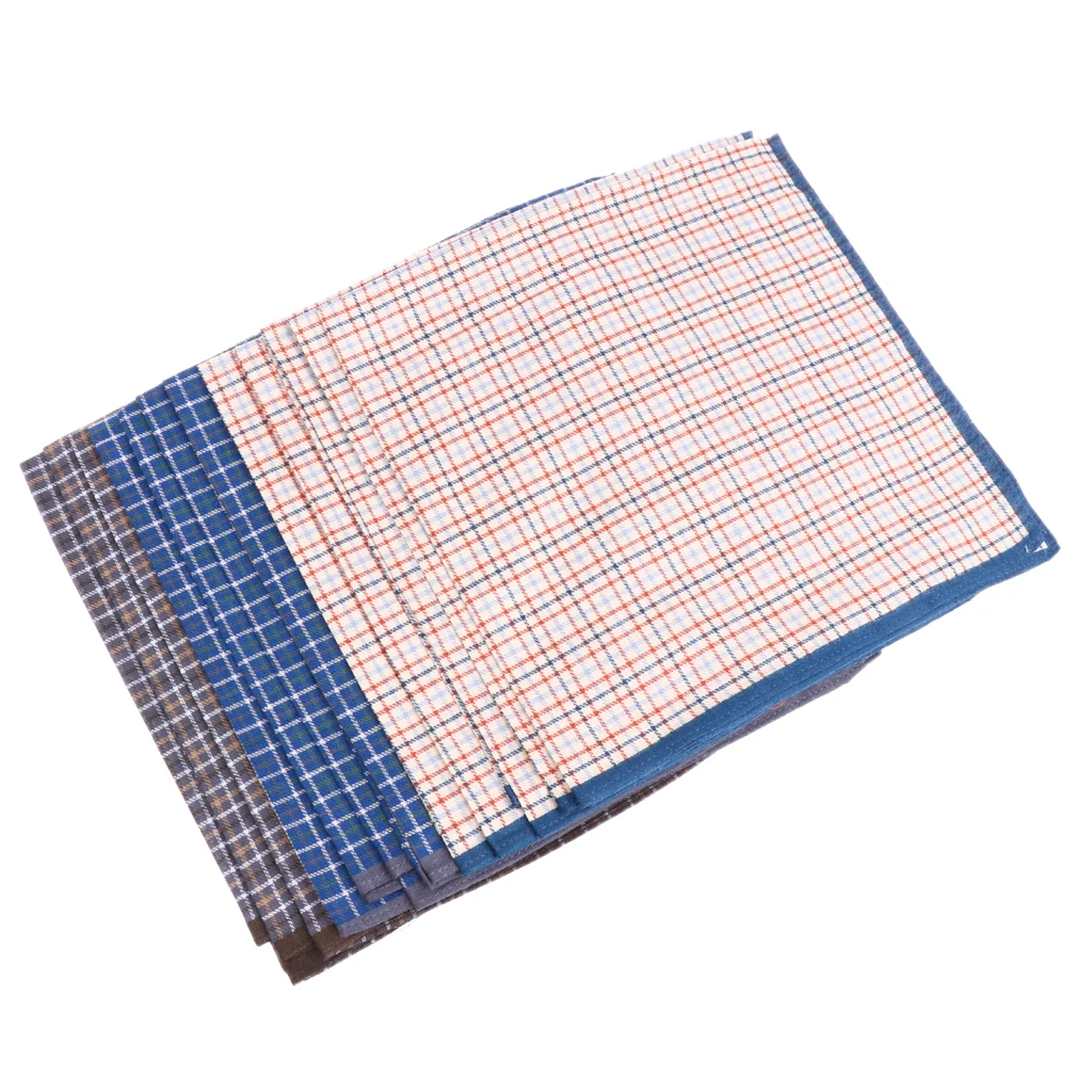 12pcs Assorted Fashion Handkerchief Men Woven Cotton 100% Square Hankies Lot 43 x 43 cm