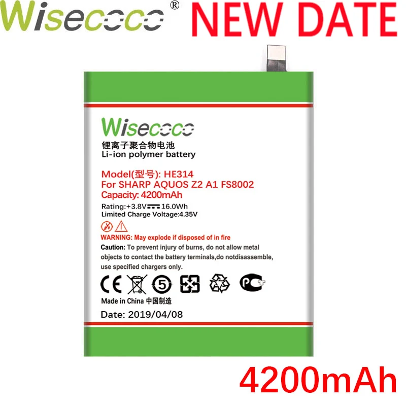 Wisecoco HE314 4200 мАч мощный аккумулятор для телефона SHARP AQUOS Z2 A1 FS8002 Замена+ номер отслеживания