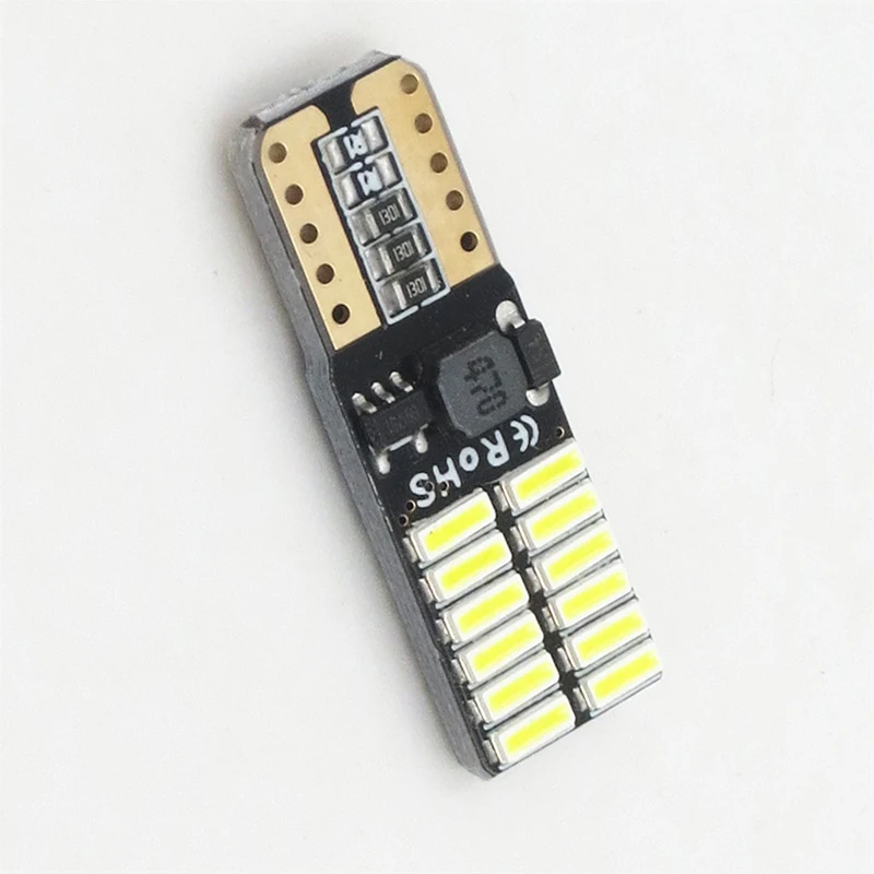 Без полярности Canbus T10 лампы с 4014 SMD 24 Светодиодная внутренняя подсветка 194 168 W5W