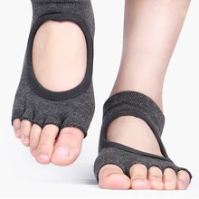 9 цветов, профессиональные женские носки для йоги, компрессионные носки с открытым пятью пальцами, Нескользящие дышащие спортивные носки для пилатеса