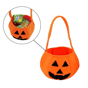 

Halloween Non-woven Fabric Foldable Storage Bag Pumpkin Lantern Bag Candy Gift Basket Treat Festive Decoration Storage Bag
