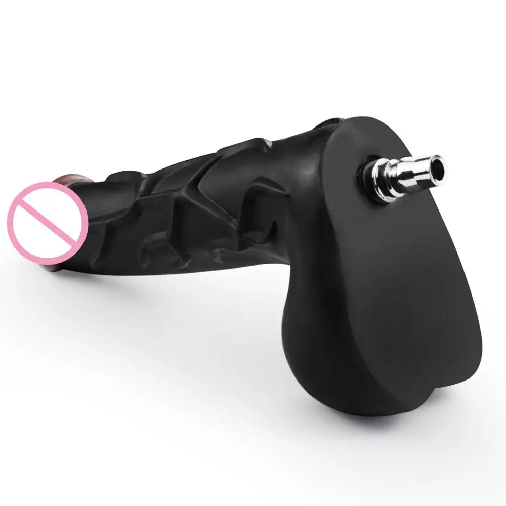 ANNGEOK Huge Long Sex Machine Dildo Attachments Black Realistic Thick Men Penis Sex Toy Machine Gun Accessory AN-S10