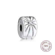 Подходит для браслетов Pandora Argent Charm бусины из стерлингового серебра 925 сверкающие солнечные клипсы подвески бусины для изготовления ювелирных изделий kralen