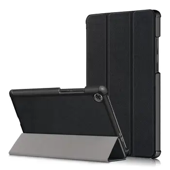 

For Lenovo Tab M8 Custer Texture Horizontal Flip Smart TPU Leather Case with Three-folding Holder