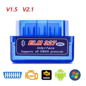 Elm327 Obd2 kod skanera Bluetooth V1 5 Mini wykrywacz samochodów skaner OBD narzędzie diagnostyczne do samochodów czytnik kodów dla Andriod Windows tanie i dobre opinie CN (pochodzenie) ELM327 OBD2 Code Reader Scanner V1 5 V2 1 ELM327 Version V1 5 obd 2 elm327 2 3inchcm 4 7inchcm Plastics