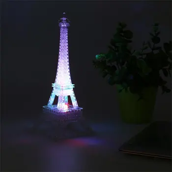 

Bright LED Night Light Eiffel Tower Desk Table Lamp 7 Color Changing Decoration Night Light Christmas Great Gift For Children