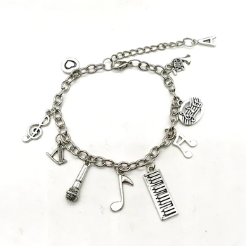

New A-Z Alphabet Piano Teacher Bracelet Music Bracelet Pianist Gift Note Guitar Bracelet Jewelry Color Bead Bracelet