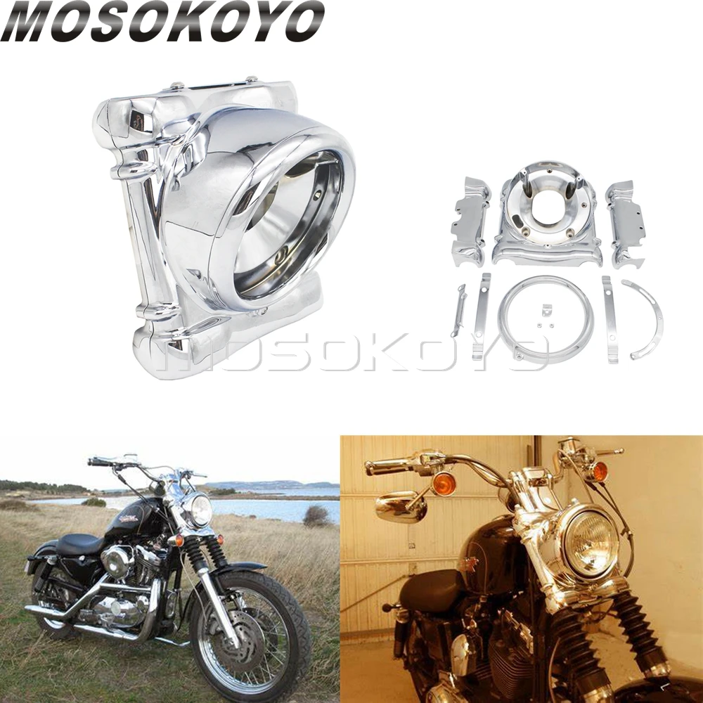 Передняя фара мотоцикла в комплекте, монтажный комплект 67971-04 для Harley Dyna FXD/FXR Sportster Iron xl883 xl1200 SuperLow