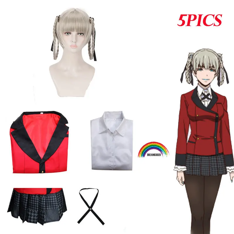 

Модный женский костюм для косплея Kirari Momobami Jabami Yumeko Yumemite Yumemi, костюм на Хэллоуин, полный комплект, школьная форма японского аниме