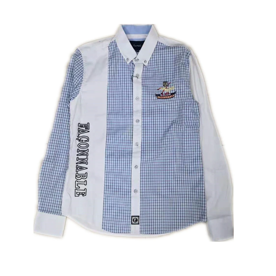 Camisa con bordado faconnable, camisa masculina para hombre, 100% algodón de manga larga de vestir, sociales para hombre eden park, camisas de hombre|Camisas informales| - AliExpress