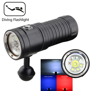

4 mode dimmable XM L2 UV red underwater video lihgt lamp Diving Torch 32650 led Torch