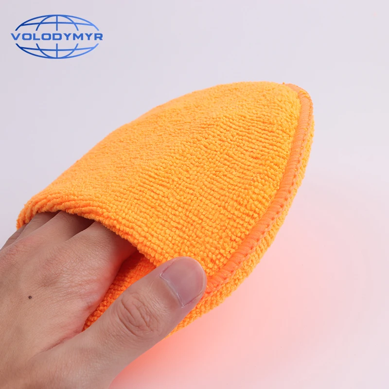 Wax Applicator 5pcs 6 Inch Orange Detailing Pad with Pocket for Car Cleaning Carwash Detail Auto Care