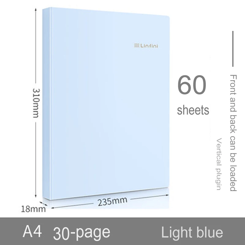 Deli A4 Music Folder Can Modify The Transparency and Non-reflection of Loose-leaf Multi-layer Insert Files 72411 - Цвет: Light blue 30pages