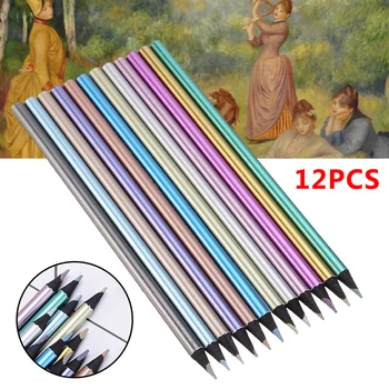 

12pcs Drawing Pencils Metallic Colored Drawing Pencils Drawing Sketching Graffiti Pencils For School Accessories