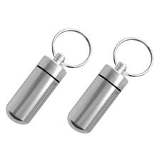 2 шт алюминиевый сплав водонепроницаемый ключ контейнер для колец контейнер для таблеток коробка корпус серебро