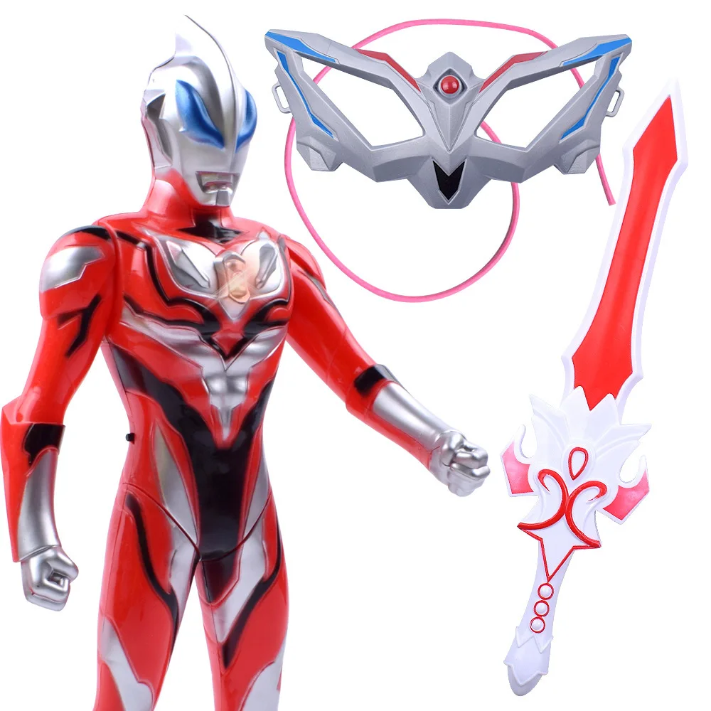 

New Style 34 Cm Universe Hero Shining Sound Making Jade Set Children Robot Models Toy Direct Selling