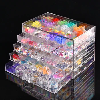 

120 Grids Jewelry Box Organizer Drawer Large 5 Layers Transparent Acrylic Jewelry Box for Earrings Necklaces Bracelets Storage