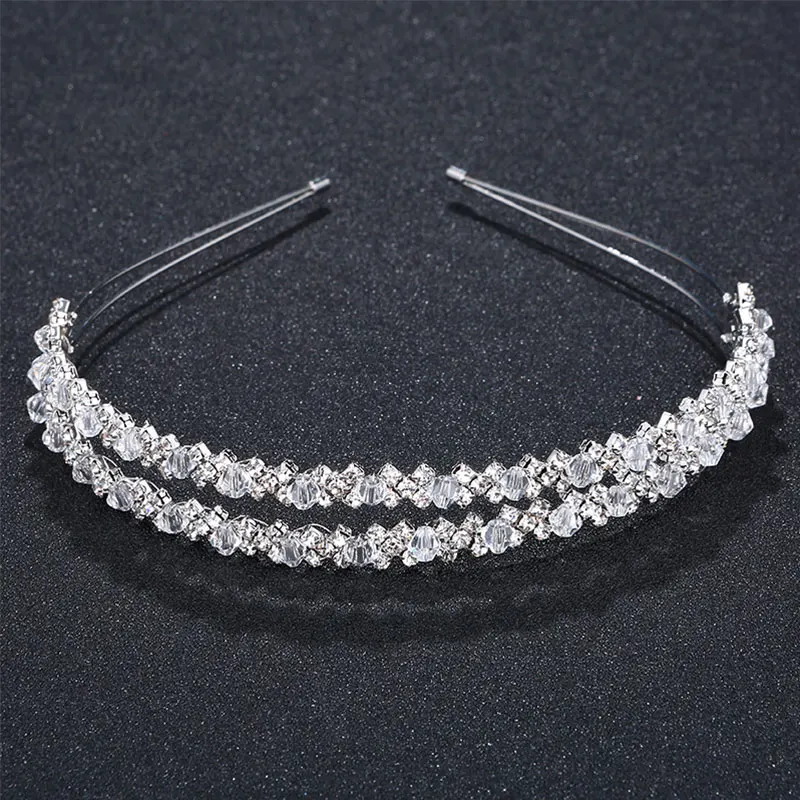 Efily Fashion Rhinestone Headband for Women Wedding Hair Accessories Bridal Luxury Crystal Headpiece Headwear Bridesmaid Gift