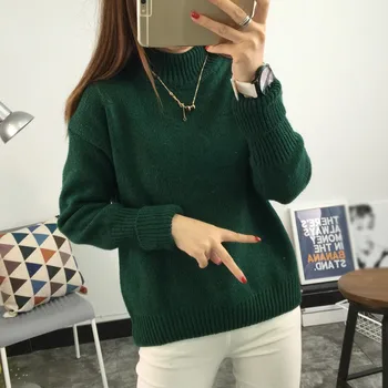 

ETOSELL Female Long Sleeve Women Sweaters Autumn Winter Knitted Turtleneck Pullover Sweaters