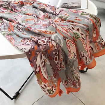 

2020 ethnic Shawls and wraps foulard femme women spring bohemian design long design printed scarf bufanda mujer