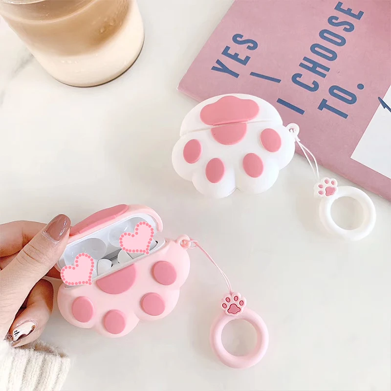 Милый 3D Силиконовый Футляр для наушников с кошачьей лапой Bluetooth Apple Airpods Pro Air Pods 3