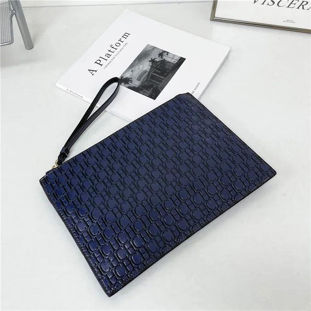 2021 New Luxury Brand CH Clutch Unisex High-quality CH Letter Pattern Clutch luxury envelope leather business clutch purse two Royal blue