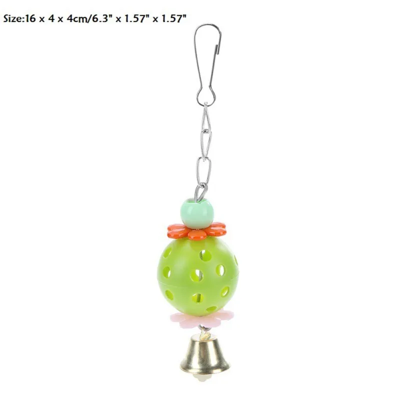 Hot Parrot Toys Pet Bird Bites Climb Chew Toys Parakeet Hanging Swing Bell Pet Toy Bird Calopsita Hanging Bridge Chain - Цвет: Зеленый