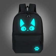 Школьные рюкзаки для мальчиков и девочек-подростков, светящаяся мультяшная сумка, школьная сумка для подростков, студенческий милый рюкзак с котом в школу