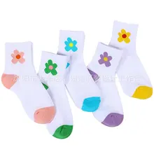 Женские хлопковые носки для отдыха хлопковые носки в европейском и американском стиле с рисунком, 3 шт. демисезонные носки без пятки, впитывающие пот