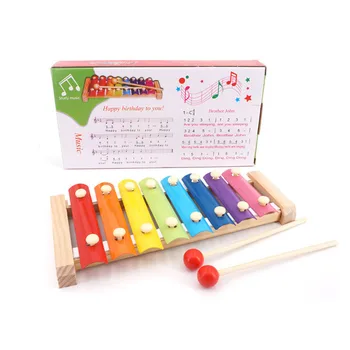 

Hot Color Recognition And Sound Training Music Instrument Wooden Xylophone Educational Toys With 8 Colorful Keys For Kids