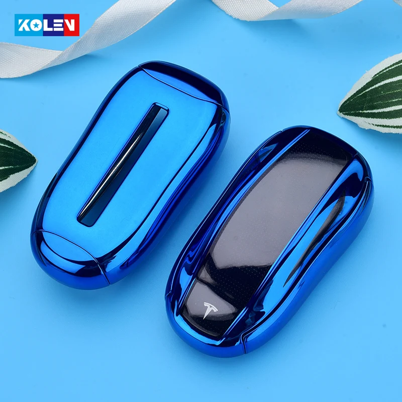 Plating TPU+PC Car Remote Key Cover Case Holder For Tesla Model 3 Model