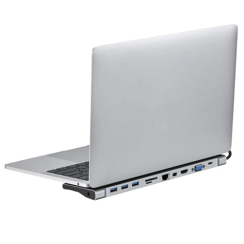 11 в 1 концентратор Usb Type C к Hdmi Vga Rj45 Usb 3,0 концентратор конвертер с Sd/Tf кард-ридер Usb C адаптер для Macbook Pro