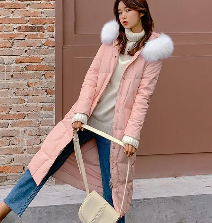 Pink Jacket Down Duck Women Winter Outerwear Coats Female Long Casual Light ultra thin Warm Down jacket Parka high quality - Цвет: Pink